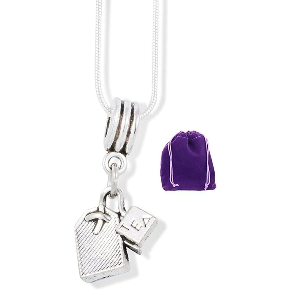 Tea Bag Tea Lovers Drinkers Charm Snake Chain Necklace